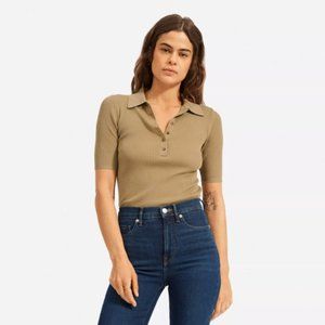 NWOT✨ Everlane | Italian Merino Rib Polo | Color: Khaki | Size: Medium